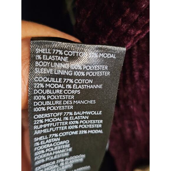 Anthropologie Corduroy Duster Jacket Purple Size 4 - Picture 11 of 12